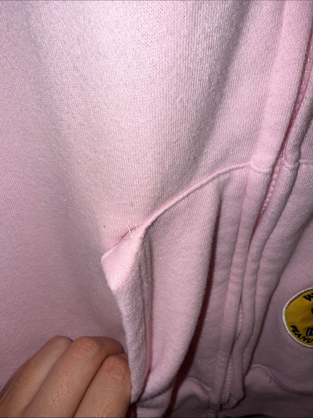 Peanuts Pink Zip Hoodie with Snoopy Chest Applique - Picture 4 of 4